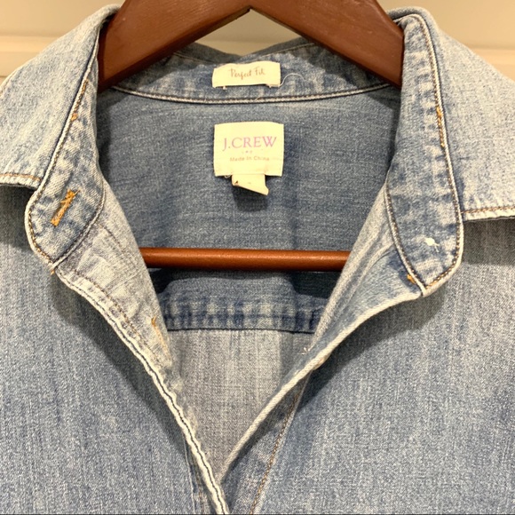 J.Crew Cotton Denim Button-Up Shirt Size S - Picture 4 of 10